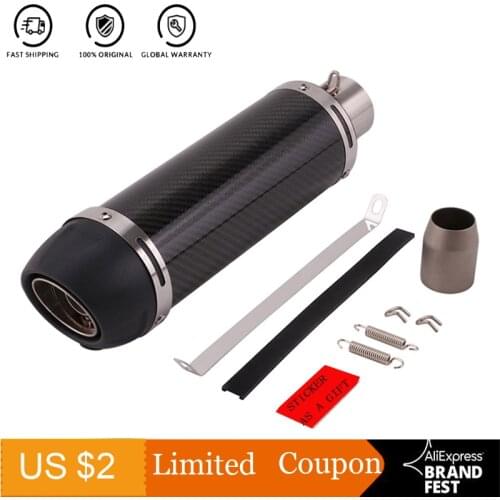 DUPANQ Moto Exhaust Muffler Carbon Fiber Escape Exhaust DB killer Dirt Bike Scooter Bws For PCX CB400 ER6N MT07 FZ16