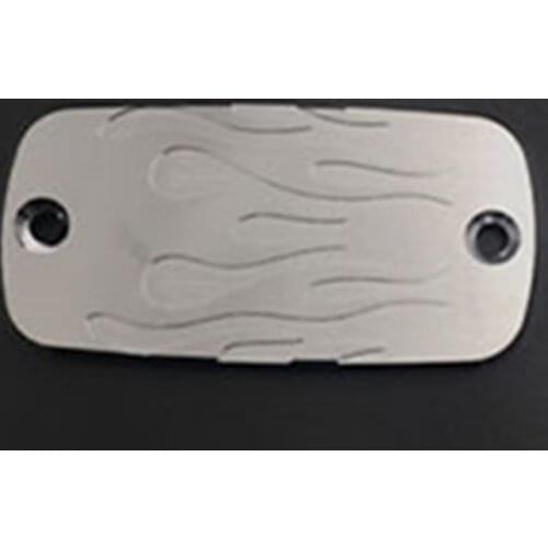 Custom Chrome Flame Front Brake Fluid Cap Motorcycle Scooter Offroad For Honda Yamaha Kawasaki Suzuki