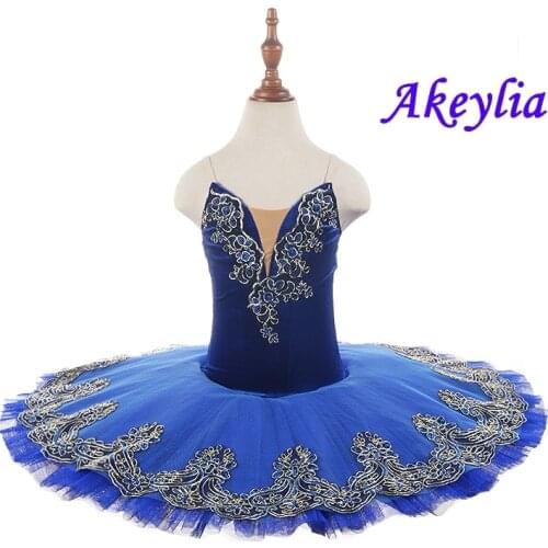 Classical Ballet tutu for child Dance Costume Pancake Tutu Dress Royal Blue women pre-professional Tutu performance BLST19074