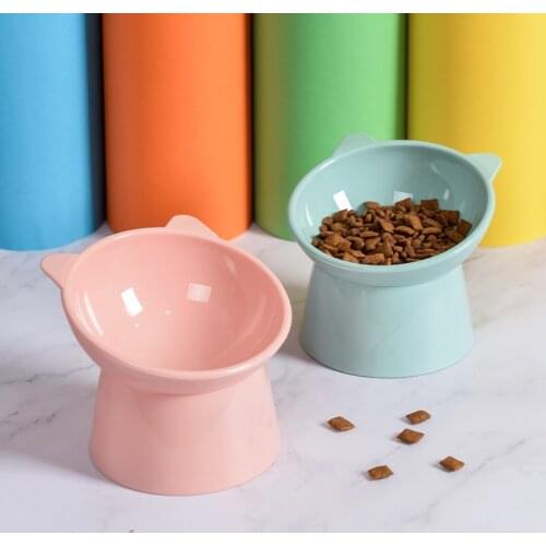 Single Cat Bowl For Cats Water Bowl Transparent Non-Slip Cat Food Bowl For Dogs Bowls Eating Pet Feeder With Stand Dropshipping