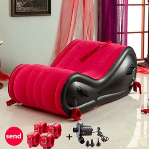 Multifunction Inflatable Bed Sofa For Travel Beach Beds Chaise Fold Bedroom Furniture ArmChair PVC Leather Bed Frames