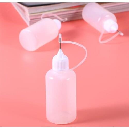 10Pcs 30ml Needle Tip Glue Bottle Applicator DIY Quilling Tool Precision Bottle DIY Long Syringe Oil Bottle (White)