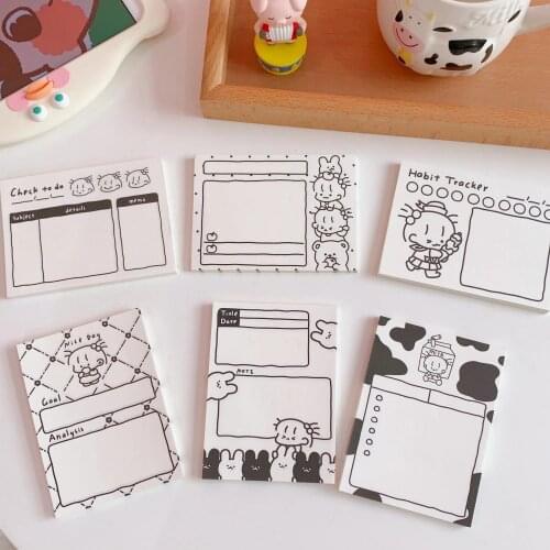 Yisuremia New 50 Sheets Kawaii Milk Cow Memo Pad Notes Paper To Do List Planner Decorative Notepads Paperlaria School Stationery