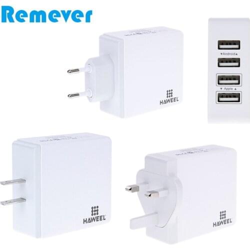New 4-ports 1A 2.1A MAX 3.1A US EU UK Wall Charger with USB for iPhone Android Mobile Phones Tablets