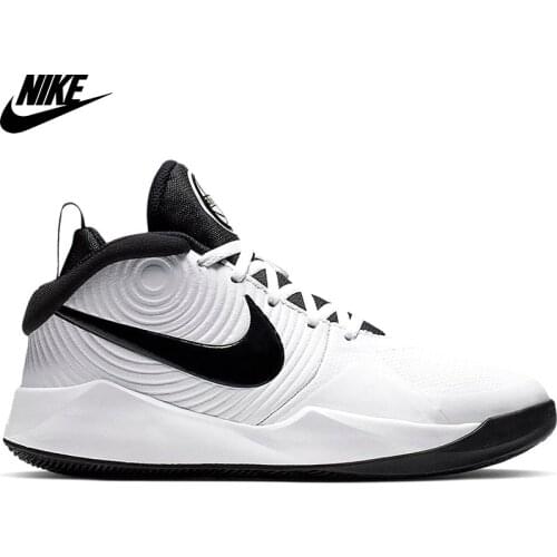 Original Nike Team Hustle D 9 (Gs) Unisex White Basketball Shoe AQ4224-100