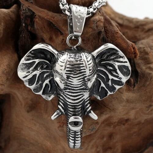 316L stainlesBoutique Pure Hand-made Simple and Fashionable Elephant Pendant Necklace Men and Women Jewelry Accessories Necklace