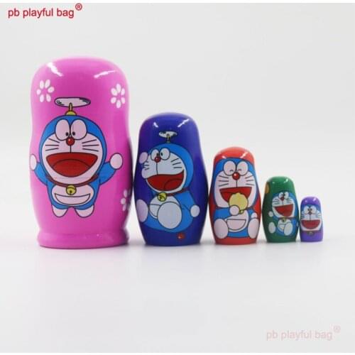PB Playful bag Five story Russian dolls animal cartoon animation robot cat puzzle toys creative childrens Day gift HG149