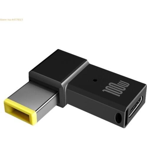 100W USB Type C Female to Square PD Plug Converter USB-C Fast Charging Cable Thinkpad Laptop DC Power Adapter Connector Dropship