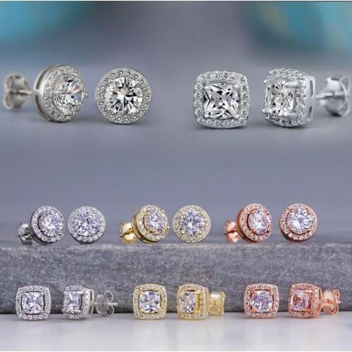 Simple Bling Stud Earrings For Women Men Fashion Jewelry Korean Stud Earrings Girls Wedding Earring Gifts Jewelry Accessories