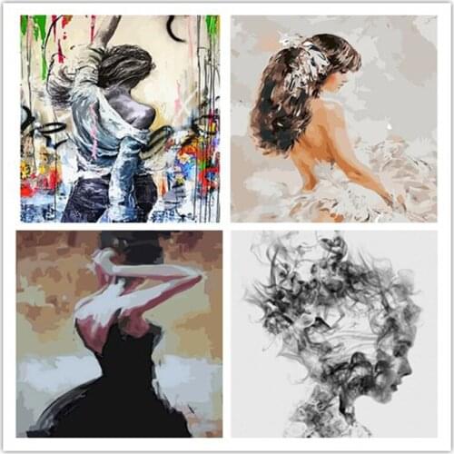 Coloring By Numbers Portrait Adult DIY Unframe Acrylic Paint Handpainted Gift Acrylic Paint By Numbers Girl Home Decor