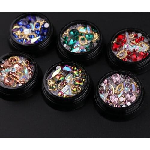 Steel Beads Pearl Multi-size Sharp Bottom Nail Rhinestone AB Color 3D Nail Art Decoration Colorful 3D Manicure Nail Art Jewelry