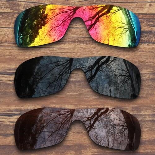 ToughAsNails 3 Pieces Black.Fire Red.Brown Polarized Replacement Lenses for Oakley Antix Sunglasses