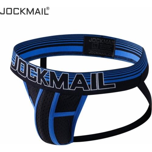 Jockmail jockstrap men briefs sexy men underwear slip homme tanga men thong cuecas gay underwear Mesh breathable low waist g-string