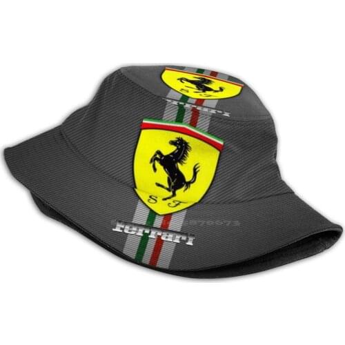 Carbon Fiber Causal Cap Buckets Hat Italy Italia Car Cars Flag Scuderia Carbon Fiber Scuderia Leclerc Vettel Red Black