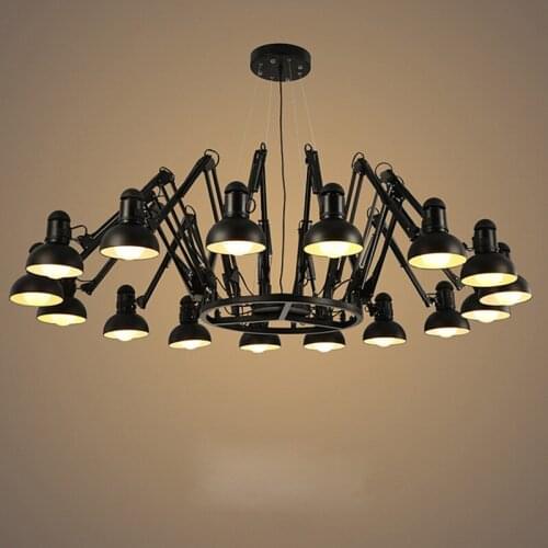 Vintage Retro 6 9 12 16 Heads Black White Spider Pendant Lights Suspension Luminaire Hanging Antique Lighting For Homes