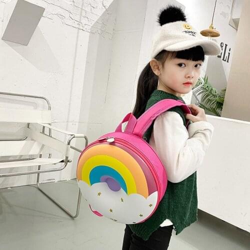 2021 Childrens Food And Fruit Series Cute Hard Shell Doughnut Rainbow Boys' And Girls' Kindergarten Schoolbag