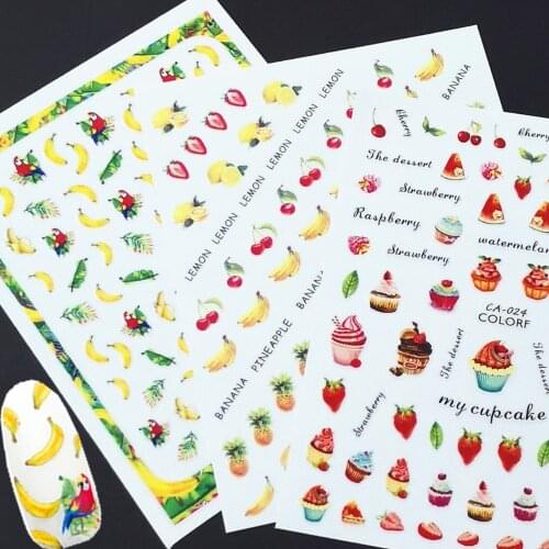 Newest CA-24 60 263 jungle banana design 3d nail sticker art template nail decal Japan type DIY decoration for nail stamping