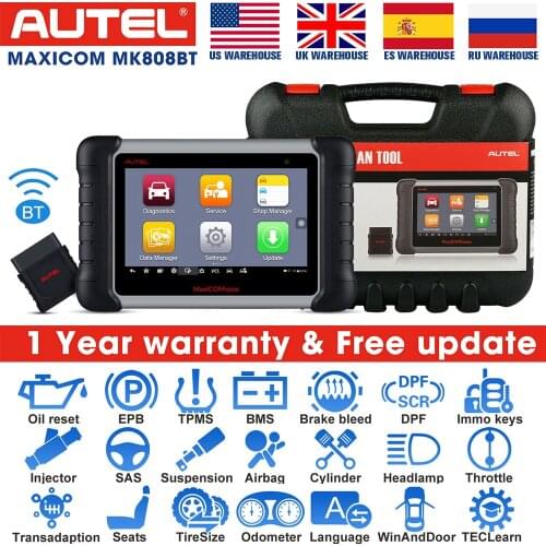 Autel MaxiCOM MK808BT OBD2 Scanner Diagnostic Tool with MaxiVCI Supports Full System Diagnosis Upgraded Version And TPMS Sensor