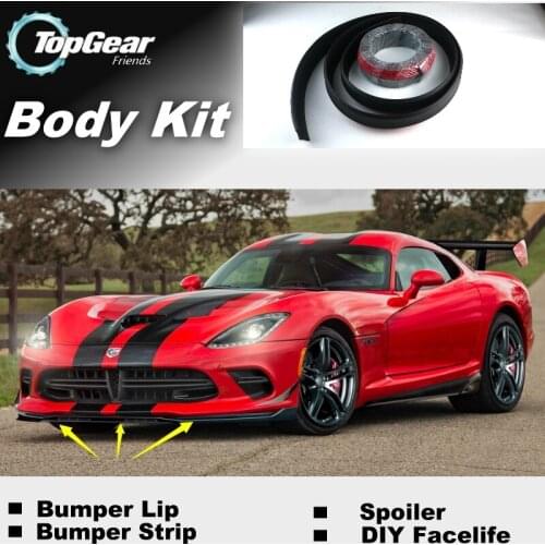 Bumper Lip Deflector Lips For Dodge Viper Phase RT / SRT / SR / GTS Front Spoiler Skirt For TG Fans Tuning / Body Kit / Strip