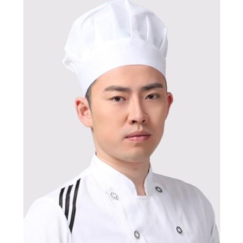 HOT Unisex Adult Elastic White Chef Hat Baker BBQ Kitchen Cooking Hat Costume Cap