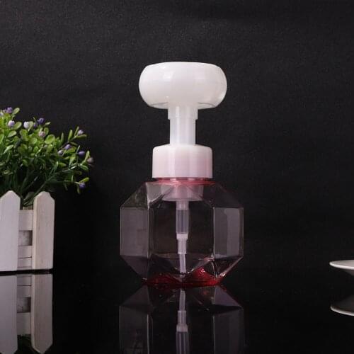 Liquid Soap Dispenser Flower Shape Foam Foaming Pump Empty Bottle Plastic Clear Shower Gel Hand Sanitizer Foam Bottle 300ml