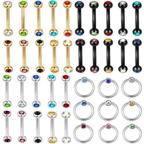 Fanpeijy 1PC Titanium Plated Nose Rings Ear Piercing Helix Piercings Labret Piercings Septum Nose Lip Eyebrow Ear Piercings CBR