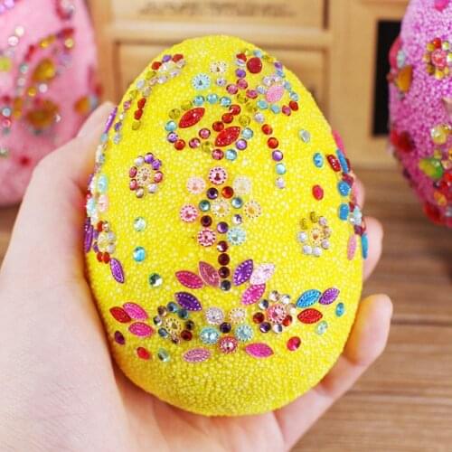 Easter Eggs Happy Easter Decoration Handmade DIY Snow Mud Foam Eggs Easter Party Decorations for Home Kids Gifts Toy 8x10cm Egg