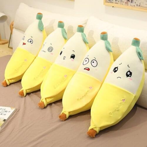 Kawaii Plush Fruits Toy Yellow Banana Smile Stuffed Plush Plants Banana Pillows for Bed Decor Baby kids Birthday Gifts