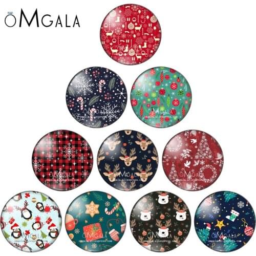 Colorful Christmas Tree Snowflake Art Patterns 10/12/16/18/20/25mm Round photo glass cabochon demo flat back Making finding