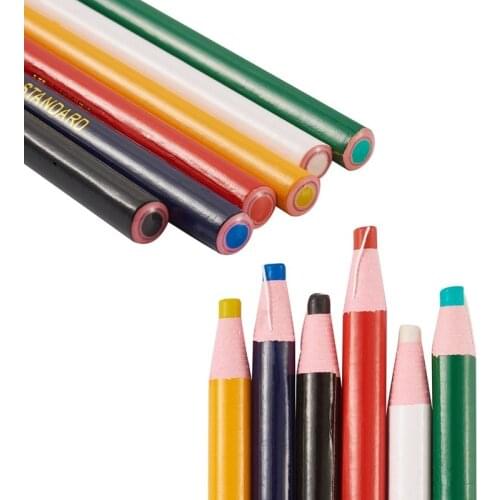 Oily Tailor Chalk Pens, Tailors Sewing Marking, Mixed Color, 16.3~16.5x0.8cm, 6pcs/set