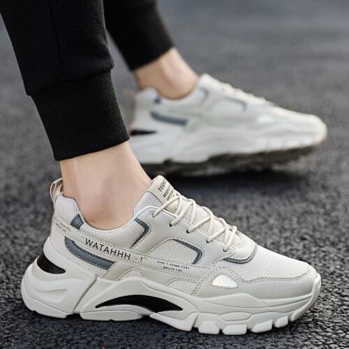 Mens shoes spring and autumn sports running shoes fashion mesh breathable casual shoes increased thick bottom mens shoes