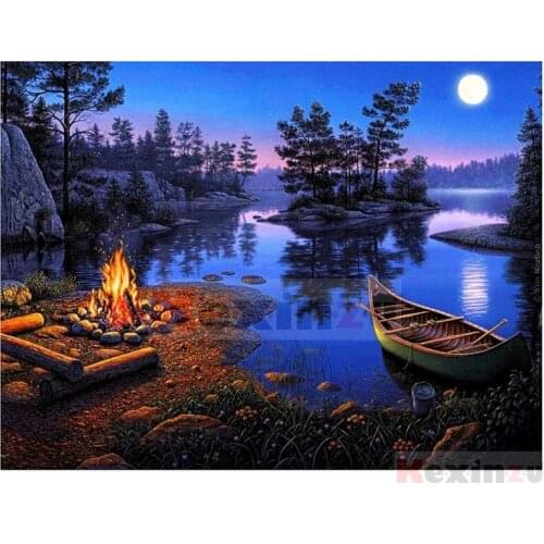 Kexinzu Full 5D DIY Square/Round Drill Diamond Painting "Scenery" 3d Diamond Embroidery Cross Stitch Decor Gift Ke36