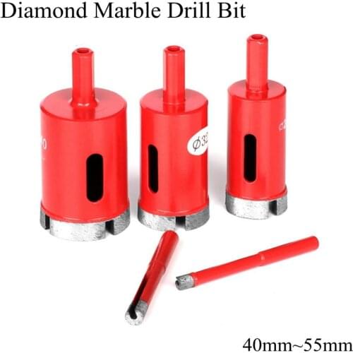 40mm 42mm 45mm 50mm 55mm Marble Opener Diamond Core Hole Saw Drill Bit Set Cutter Granite Brick Tile Ceramic Concrete Drilling