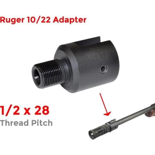 Barrel End Threaded Adapter 1/2x28 for Ruger 10/22 thread adaptor CNC Alloy Steel Muzzle Barrel Adapter1/2-28 1/2"x28