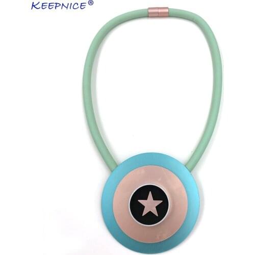 New Aluminum round shape star charm soft Rubber rope statement choker necklace clothes accessories for new office lady