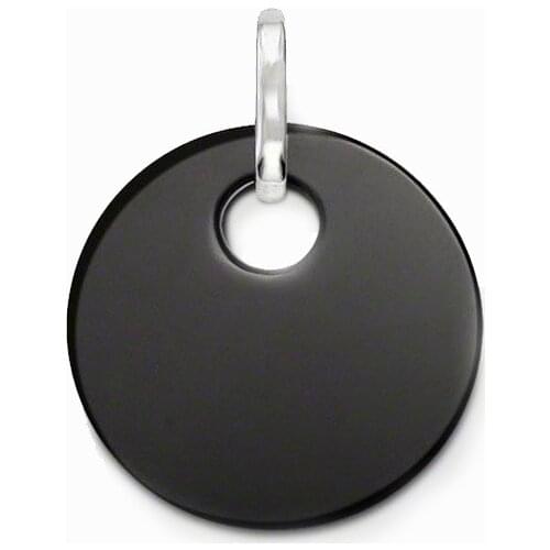 925 Sterling Silver Onyx Small Disc Pendants Fit Chains Necklaces, Fashion Thomas Style Disk Pendant Ts Jewelry for Women Men