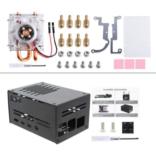 Raspberry Pi Low-profile CPU Cooler ICE Tower Cooler with Metal Case for Raspberry Pi 4B