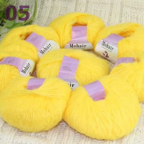 Sale New 8BallsX25g Luxury Soft Mohair Warm Wrap Shawl Hand Knit Crochet Yarn Sunshine 291-05-8