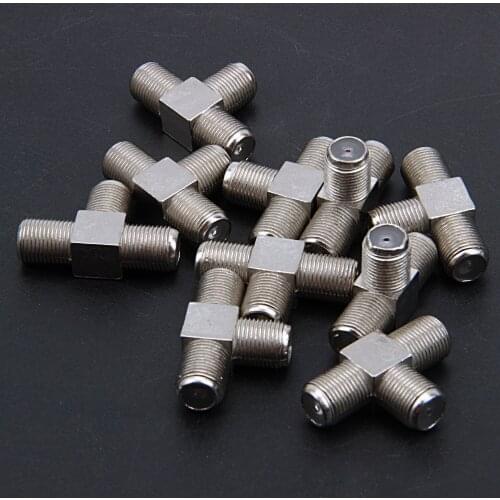 10-Pack 3-way F-Type Coax Cable Splitter Combiner Female to 3 Female for Video VCR Antenna TV Cable Satellite,silver