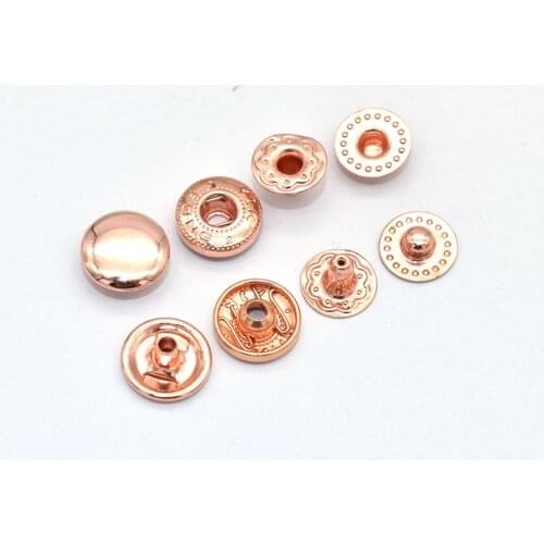 Rose gold Fashion Spring Metal Snaps Buttons Spring Snap Fasteners Leatherworking Metal Snap Tool Leather Snaps Leather Fastener