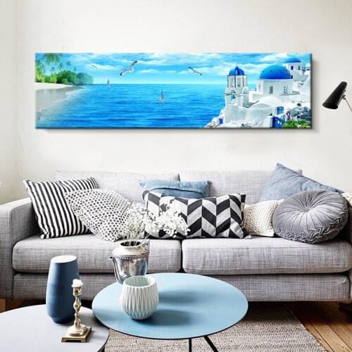 Hand-painted Seaside castle DIY Canvas Painting Wall Pictures For Room Home Decorations Poster Art Prints Oil Paintings