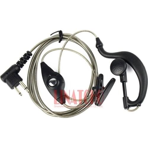 Gray transparent earhook PTT button portable walkie talkie 2-way radio earphone PRO1150 PRO2150 PRO3150