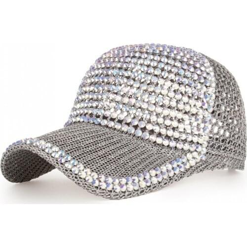Spring Summer New Fashion Full Diamond Ladies Baseball Cap Sun Hat