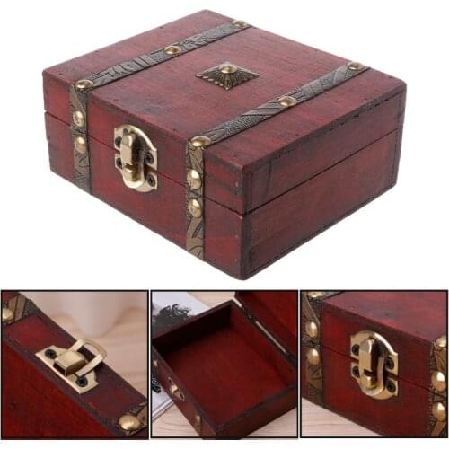 Handmade Retro Jewelry Box Wooden Case Pearl Necklace Bracelet Organizer