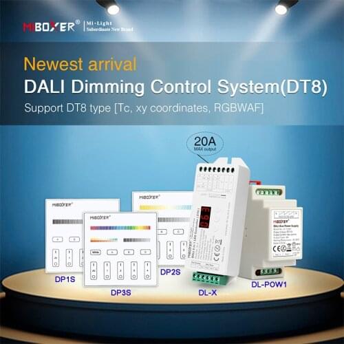 Miboxer DALI Dimming Control System(DT8) 86 touch panel DALI 5 in 1 LED Controller DALI Bus Power Supply DIN Rail for led lamps