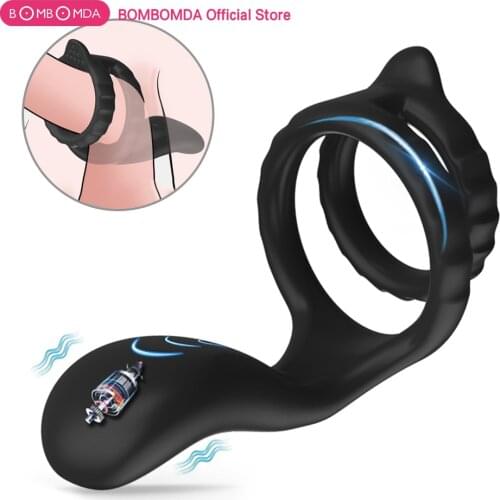 Vibrator Male Penis Rings Delay Ejaculation Penis Vibrating Cock Ring Clitoral Erotic Adult Sex Toys for Men Male masturbator