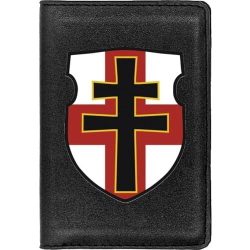 Vintage Classic Cross Shield Printing Travel Passport Cover ID Credit Card Holder Case