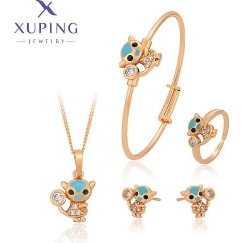 Xuping Fashion Little Bear baby Children New Charms Styles Gold Color Plated Jewelry Set Party 60034