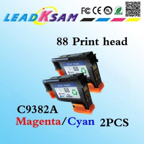 2PCS replace for hp88 printhead (magenta/cyan) C9382A for HP88 OfficeJet Pro L7380/L7580/7590/ L7480/L7590/K550