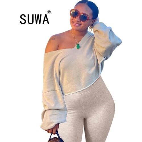 2020 Active Wear Womens Set Loose T-shirt Wide Leg Flare Bell Bottom Pants Suit Tracksuit Office Two Piece Set Fitness Outfit